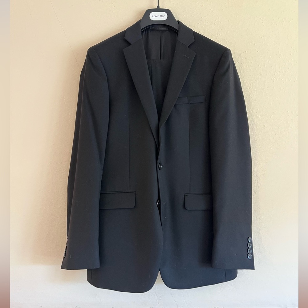 Men’s Calvin Klein Black Suit Jacket & Pants 38R 32/32